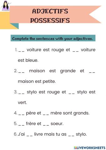 Adjectifs possessifs