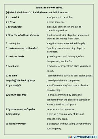 Idioms law and crime