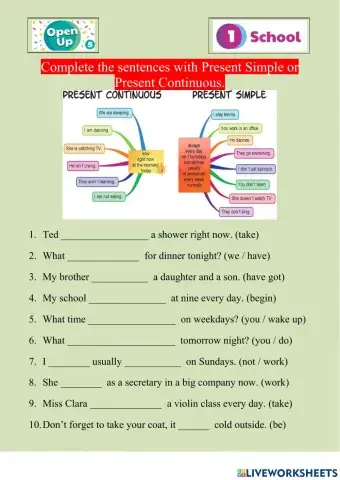 UP5U1 GRAMMAR present simple vr present continuous