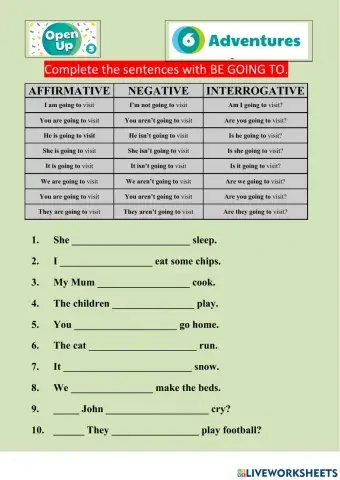 UP5U6 GRAMMAR be going to