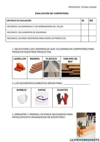 Evaluacion de carpinteria