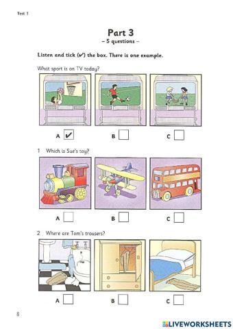 Starters 6 Test 1 Part 3, 4