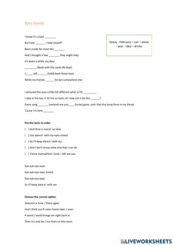 Eyes closed - Ed sheeran 