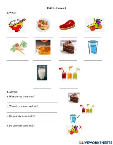 Show and tell 3 – Unit 2: What do you like to eat?