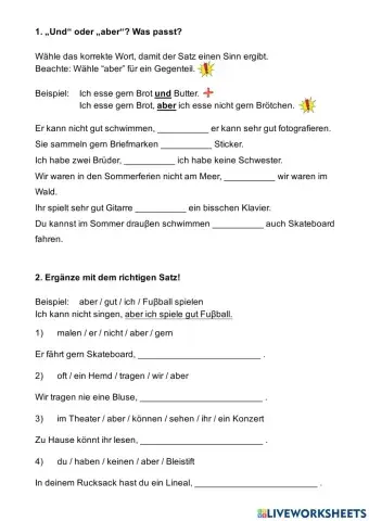 Was passt? Und oder aber?