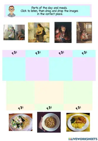 Parts of the day and meals