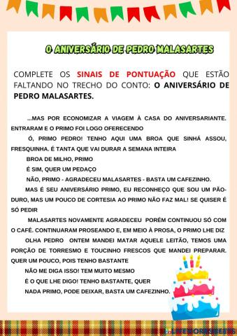 Complete os sinais de pontuação