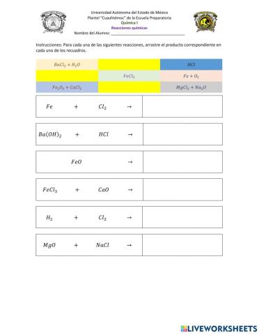 Reacciones químicas