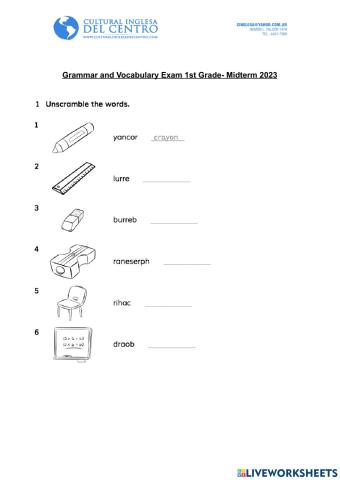 1st grade exam