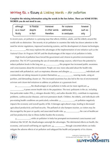 Essay and Linking Words - Air Pollution