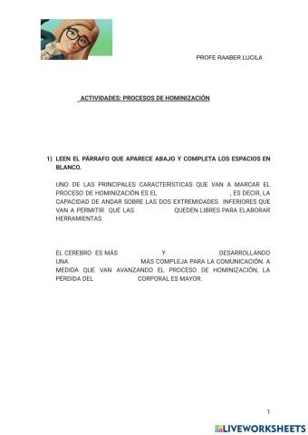 El proceso de hominizacion