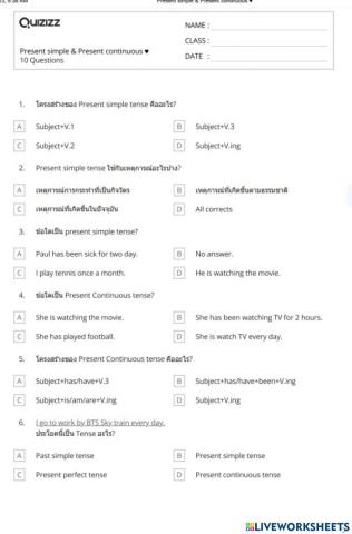 Present Simple Tense&Present Continous Tense
