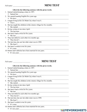 Present Perfect - Past simple