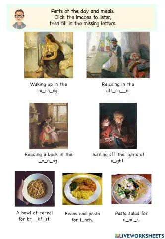 Parts of the day and meals