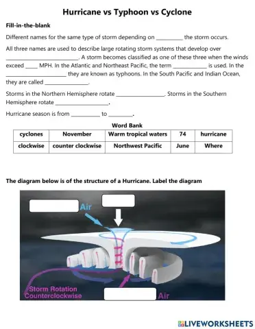 Hurricanes, typhoons, and cyclones