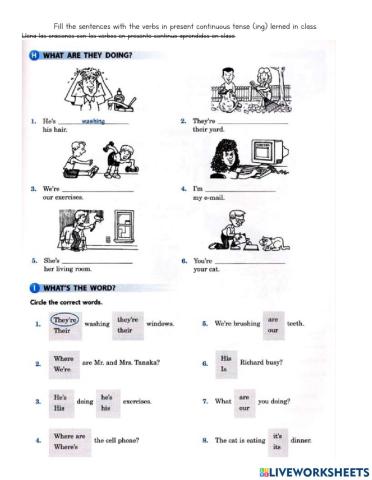 Present continuous tense and verb to be