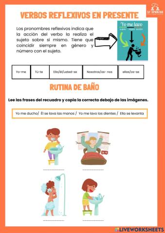 Verbos reflexivos en presente