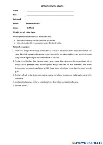 LKS 2 Barisan dan Deret