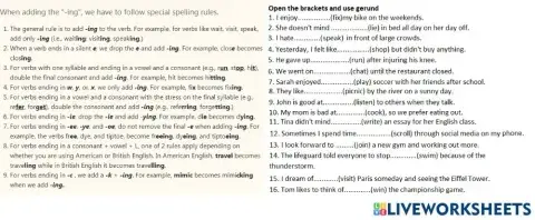 Gerund and ing spelling