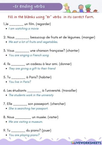 Er verbs in French