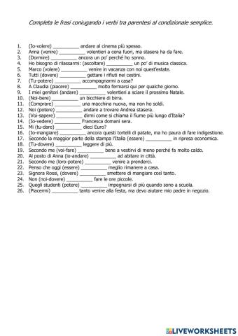 Condizionale semplice