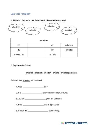 Das Verb -arbeiten-