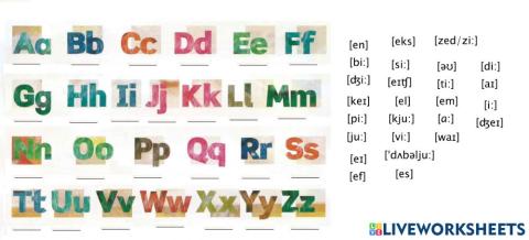 The alphabet+transcription