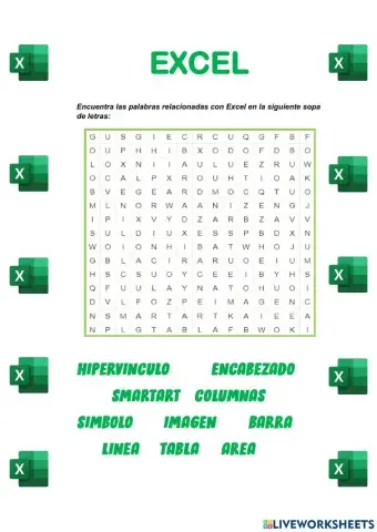 Sopa de letras sobre EXCEL