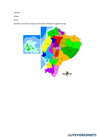 Las Regiones del Ecuador