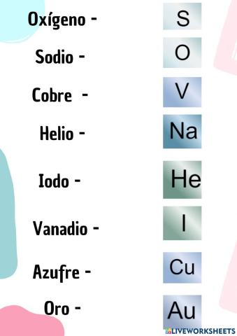Conectar cada elemento con el símbolo correspondiente