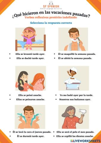 Verbos reflexivos pretérito indefinido irregulares