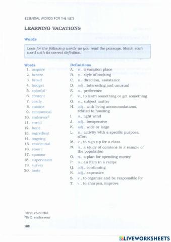 Barron's IELTS - Unit 6.3 - Tourism