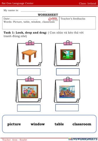 Ireland window, picture, table, classroom 15.07