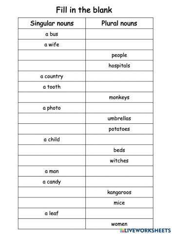 Plural nouns