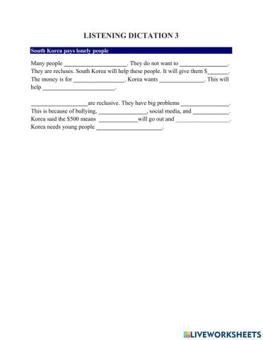 Listening Dictation 3