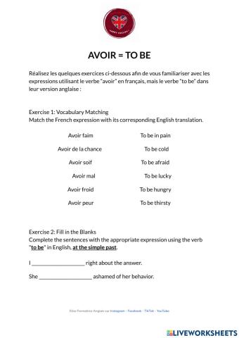 Avoir - to be