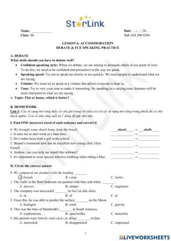 Foreign Teacher-S6-WEEK 6-LESSON 6-DEBATE & FCE SPEAKING PRACTICE