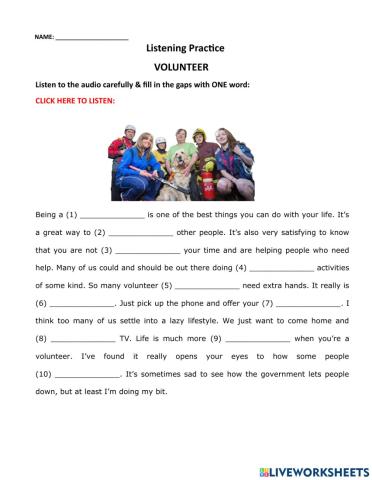 Listening Practice - VOLUNTEER 1