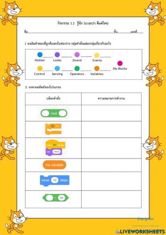 Scratch สัญลักษณ์ของผังงาน