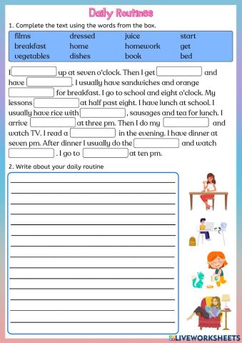 Daily routines + writing