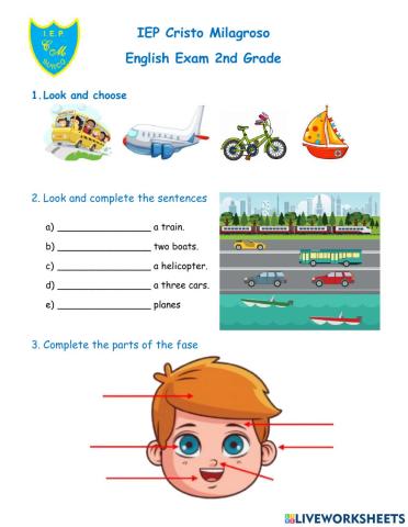 2nd Bimonthly exam 2nd grade