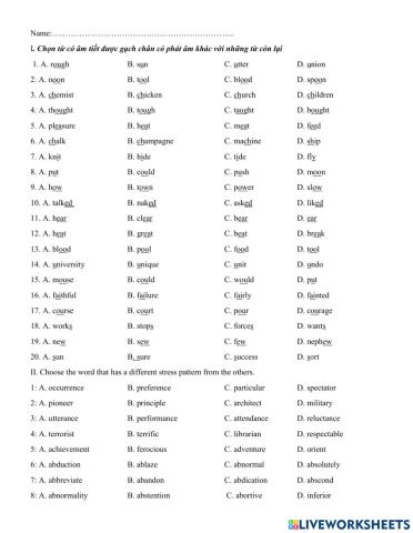 Pronunciation&stress