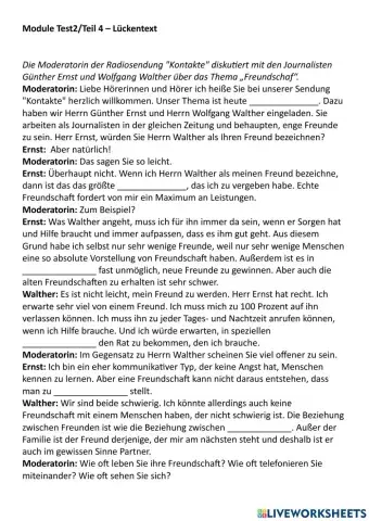 PV B1 Module Einheit 2 Teil 4 Lückentext