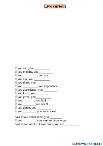 Zero conditional (live curious)