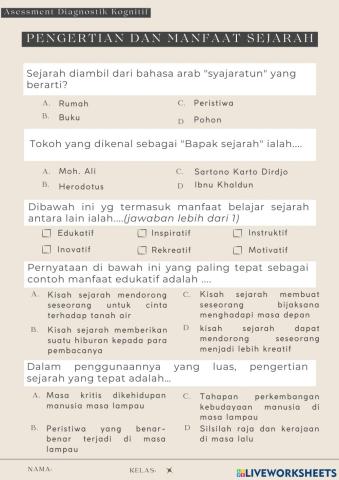 Asessment Diagnostik Pengertian dan Manfaat Sejarah