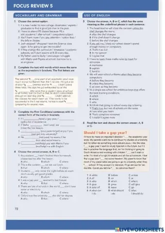 Focus 2 unit 5 review