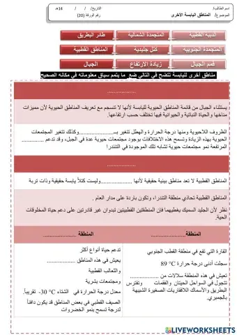 المناطق اليابسة الأخرى