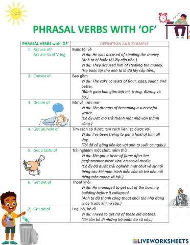 PHRASAL VERBS (with 'OF')