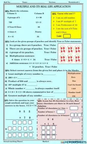 worksheet-4 Multiples and their real life application