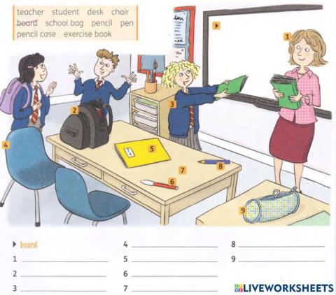 Things in the classroom